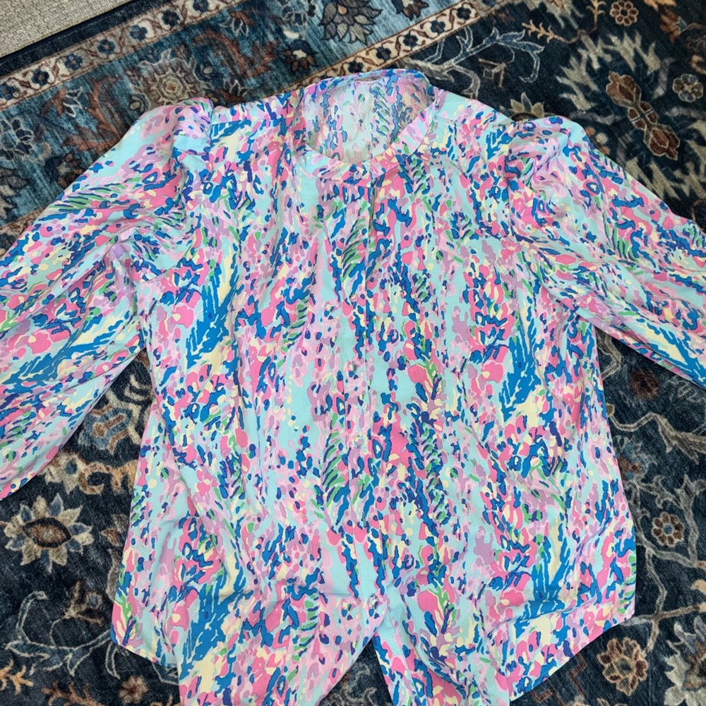 Colorful Abstract Print Blouse